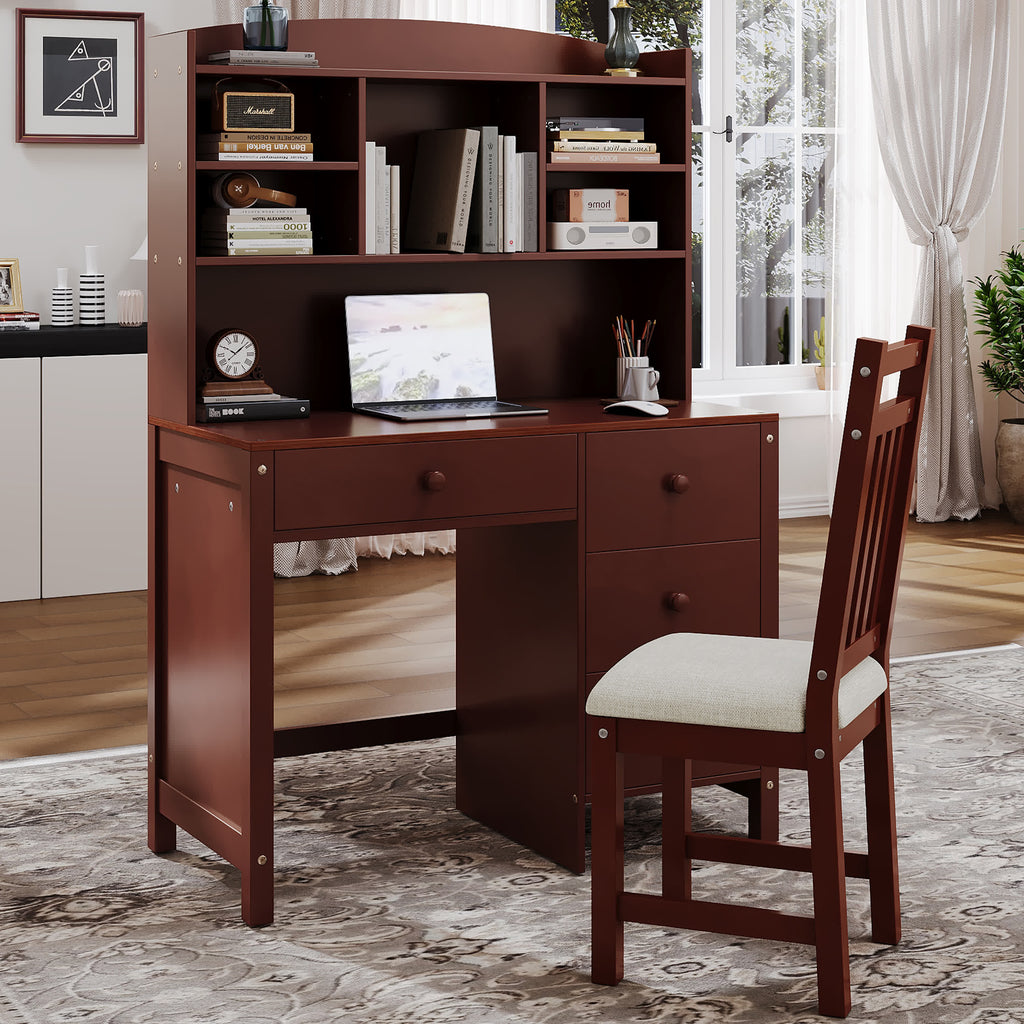 Vintage Home Executive Desk and Upholstered Chair Set - image 2