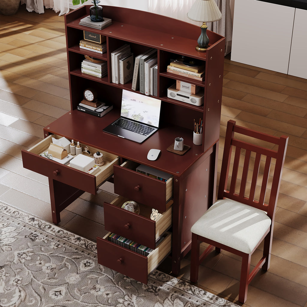 Vintage Home Executive Desk and Upholstered Chair Set - image 3