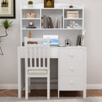 Vintage Home Executive Desk and Upholstered Chair Set - White - 40.00"L x 19.29"W x 57.56"H - image 20