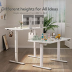 Electric White Glass Standing Desk - White - 49.80"L x27.17"W x5.43”H - image 0