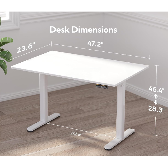 Electric White Glass Standing Desk - image 6