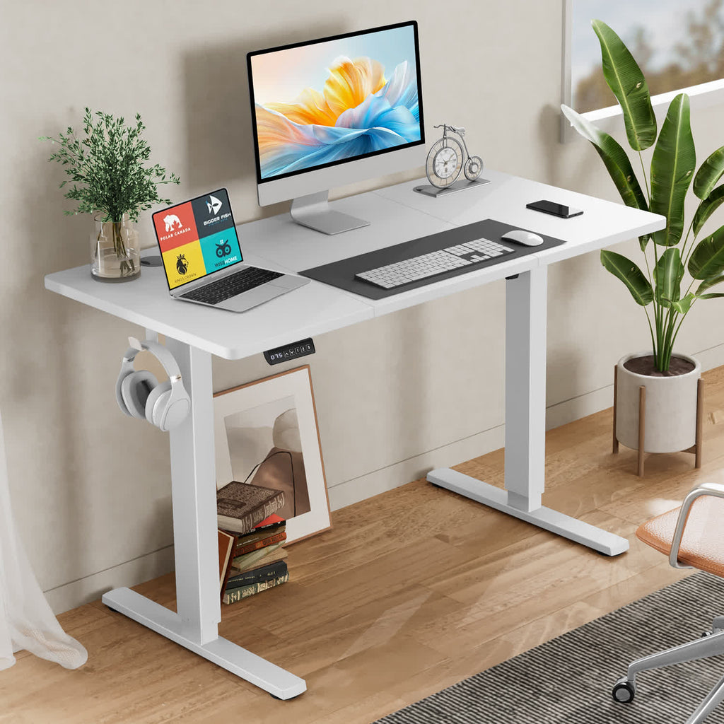 Height Adjustable Electric Standing Desk - White - 62.90"L x 23.60"W x 46.40”H - image 0