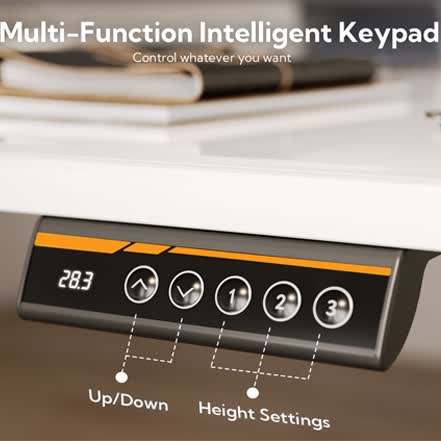 Electric White Glass Standing Desk - image 4