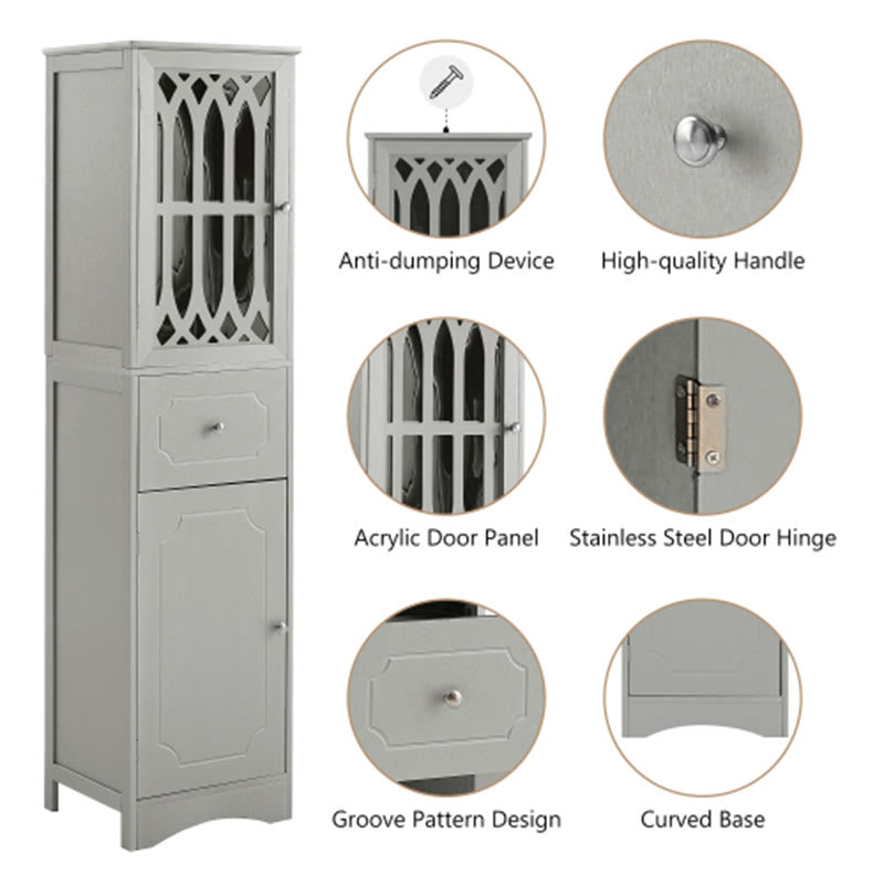 Tall Bathroom Cabinet With Drawer - image 6