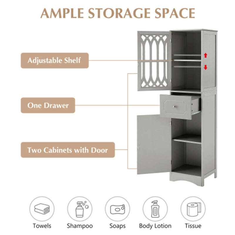 Tall Bathroom Cabinet With Drawer - image 5