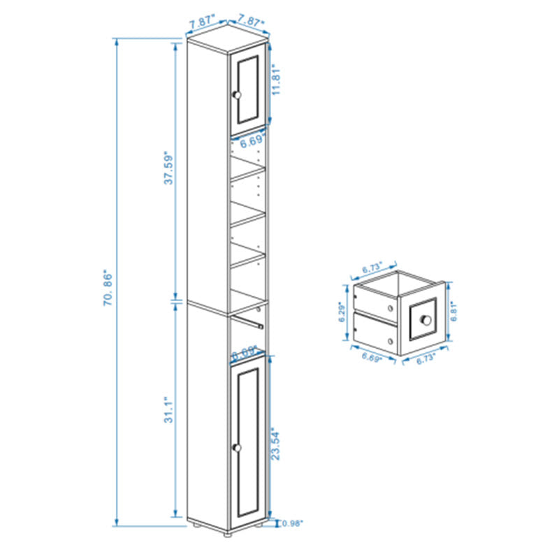 Tall Slim Bathroom Storage Cabinet - image 10