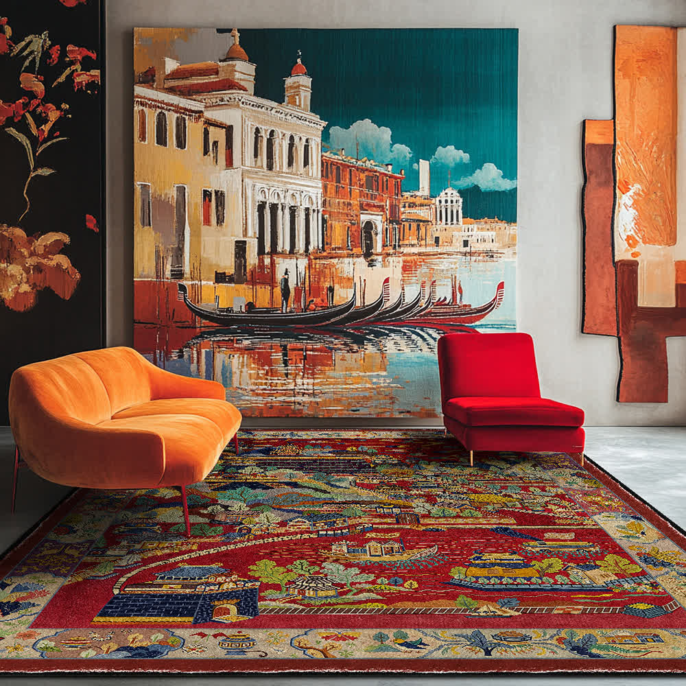 Oriental Landscape Foldable Anti-slip Area Rug - image 2