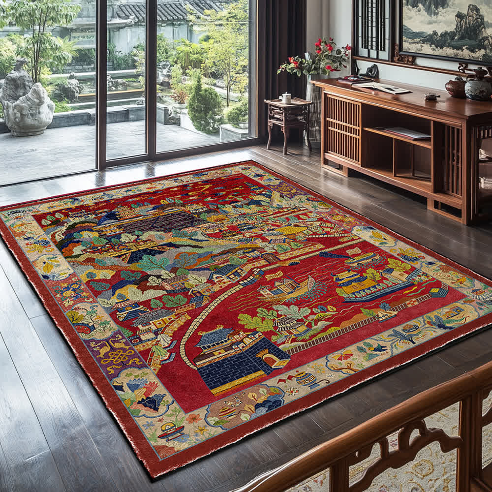 Oriental Landscape Foldable Anti-slip Area Rug - 60" x 96" - image 0