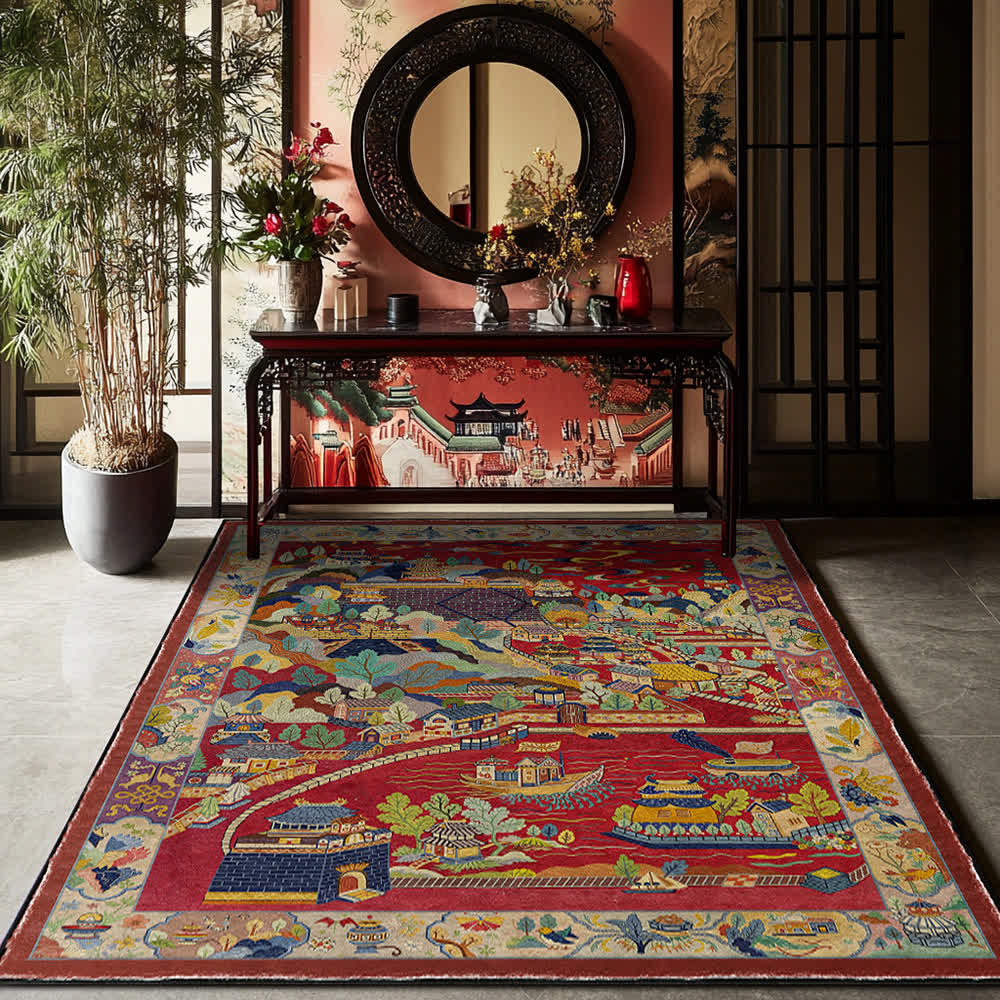 Oriental Landscape Foldable Anti-slip Area Rug - image 1