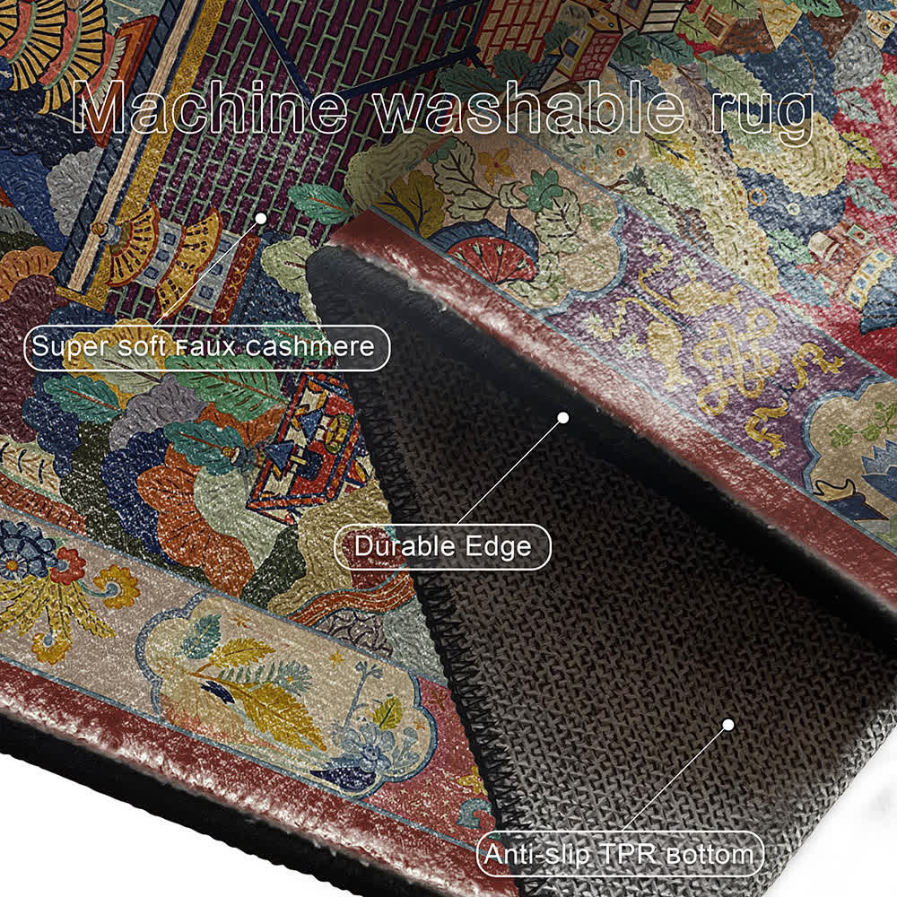 Oriental Landscape Foldable Anti-slip Area Rug - image 6
