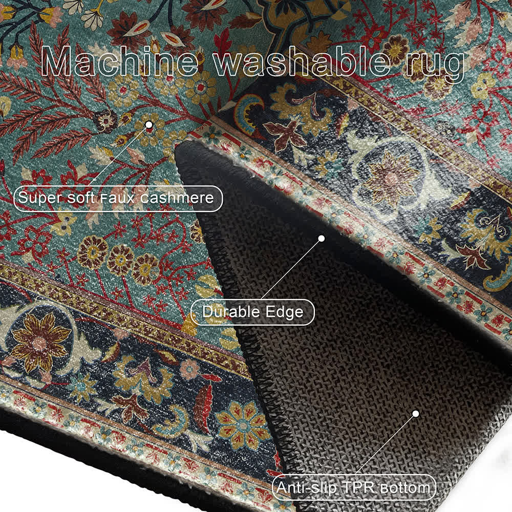 Bohemian Floral Anti-slip Indoor Outdoor Rug