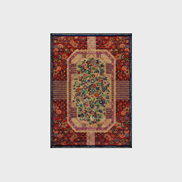 Anti-slip Foldable Vintage Floral Indoor Outdoor Rug - image 3