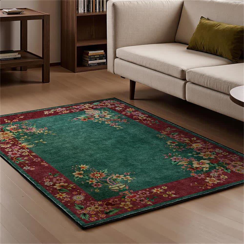  Anti-slip Elegant Floral Soft Washable Area Rug - image 2