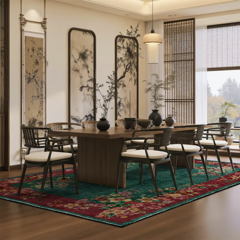  Anti-slip Elegant Floral Soft Washable Area Rug - image 1