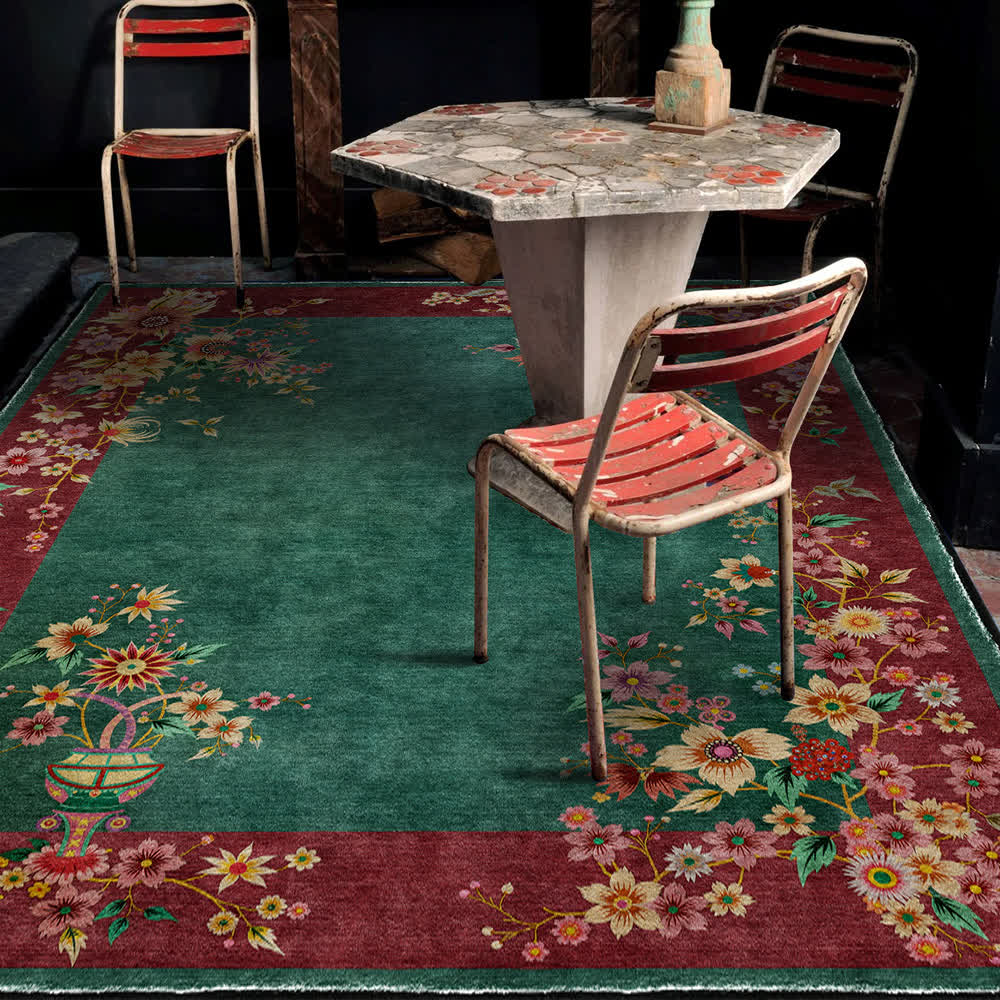  Anti-slip Elegant Floral Soft Washable Area Rug - 60" x 96" - image 0