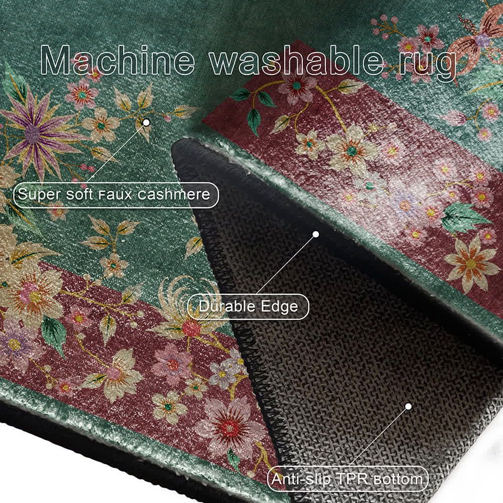  Anti-slip Elegant Floral Soft Washable Area Rug - image 6