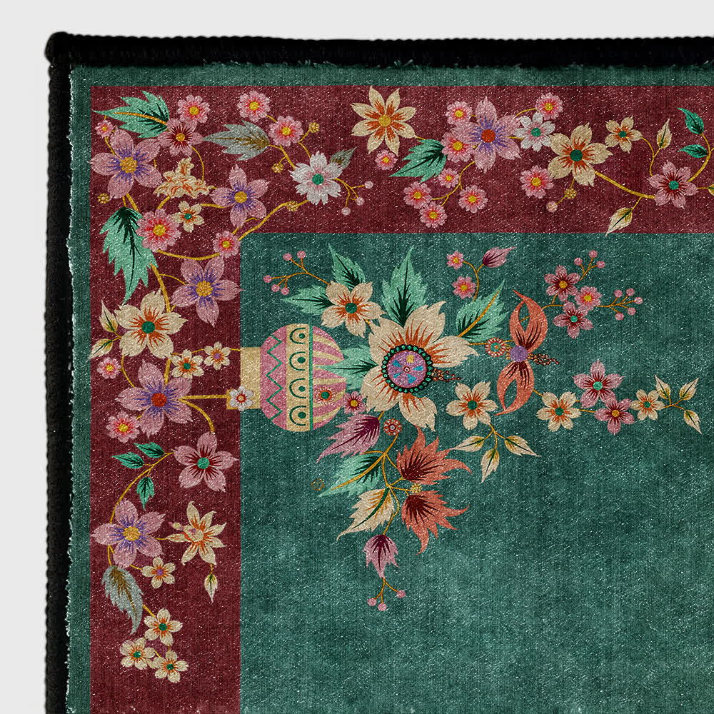  Anti-slip Elegant Floral Soft Washable Area Rug - image 4