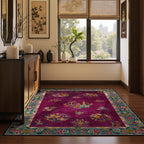 Retro Floral Anti-slip Indoor Outdoor Rug - image 1