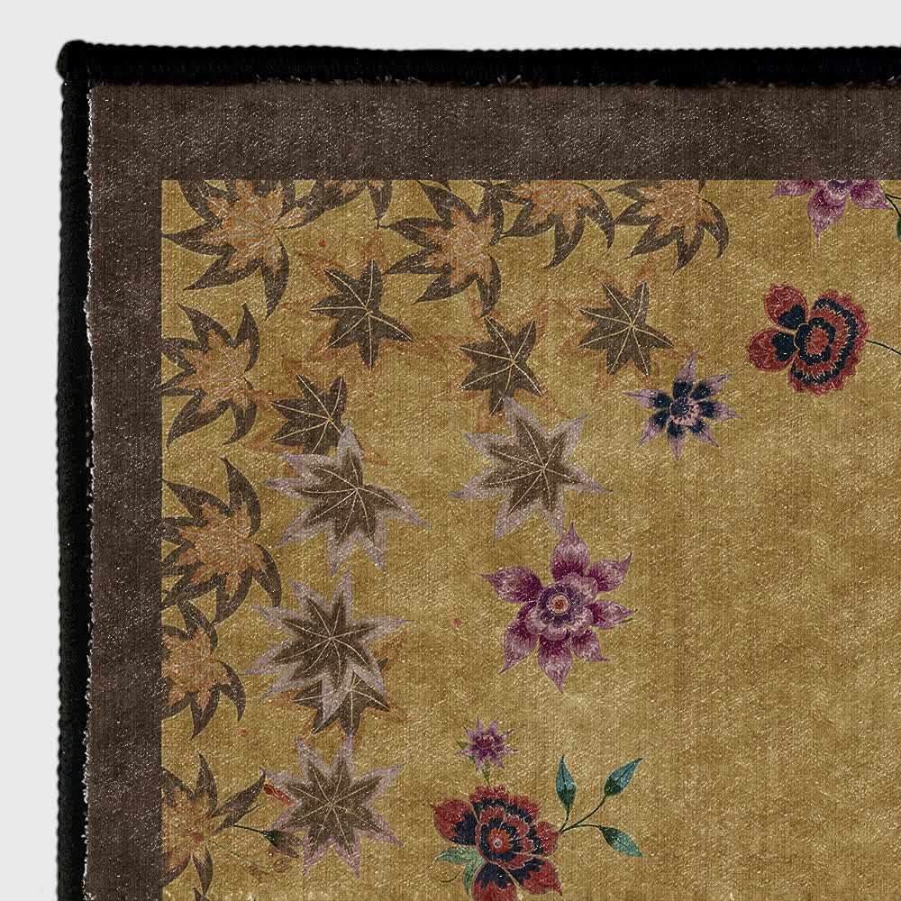 Floral Maple Leaf Anti-slip Indoor Outdoor Rug