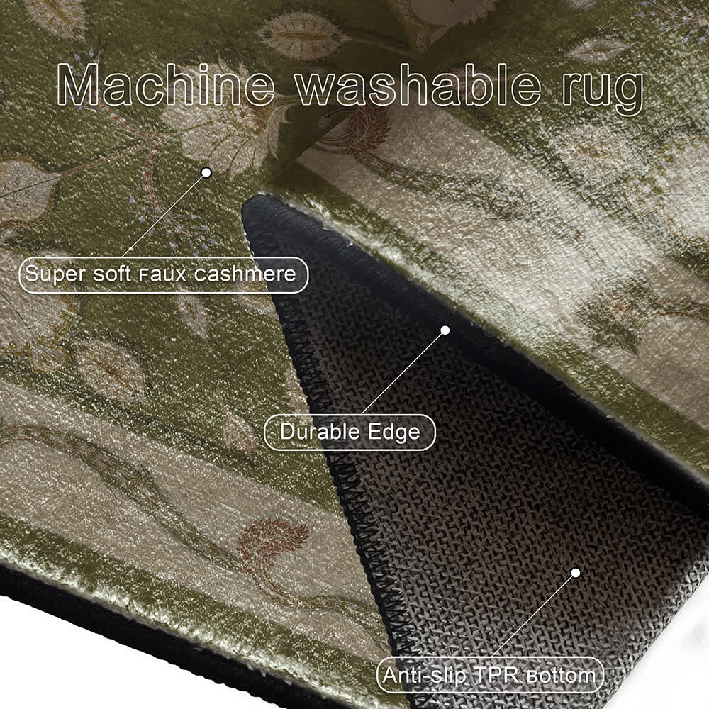 Persian Ethnic Anti-slip Floral Area Rug - image 5