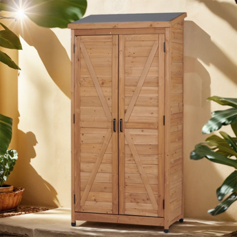 Outdoor Wooden Storage Shed - 33.50''W x 18.50"D x 68"H - image 0