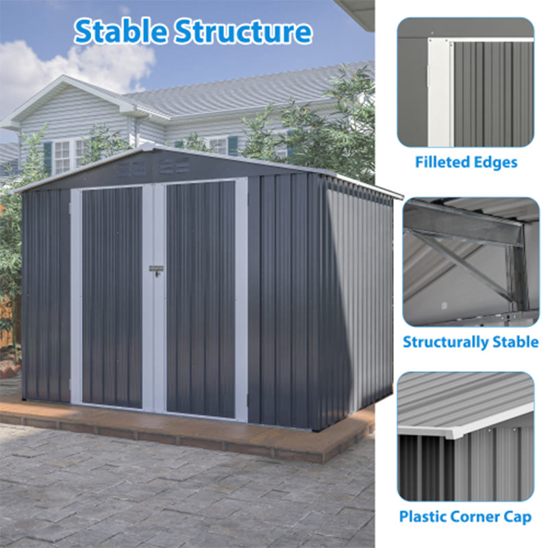 8 X 6ft Outdoor Waterproof Garden Tool Storage Sheds