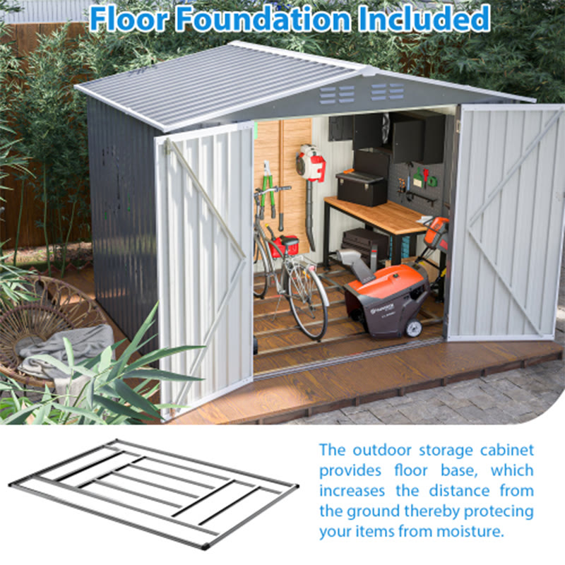 8 X 6ft Outdoor Waterproof Garden Tool Storage Sheds - image 7