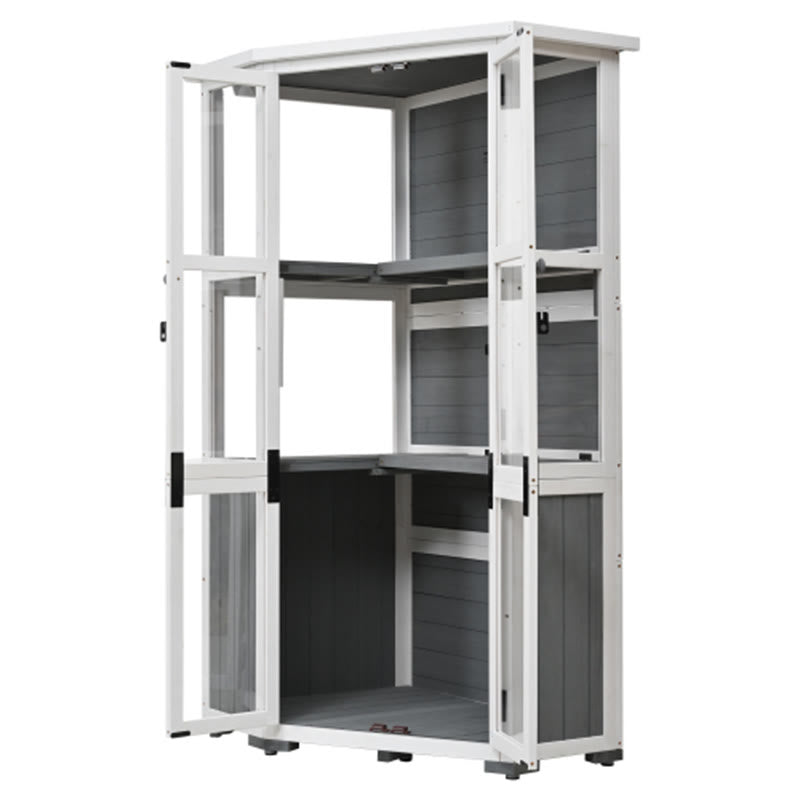 63'' Height Garden Wood Storage Shed