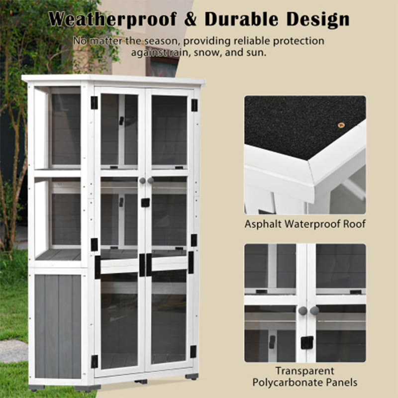 63'' Height Garden Wood Storage Shed - image 4