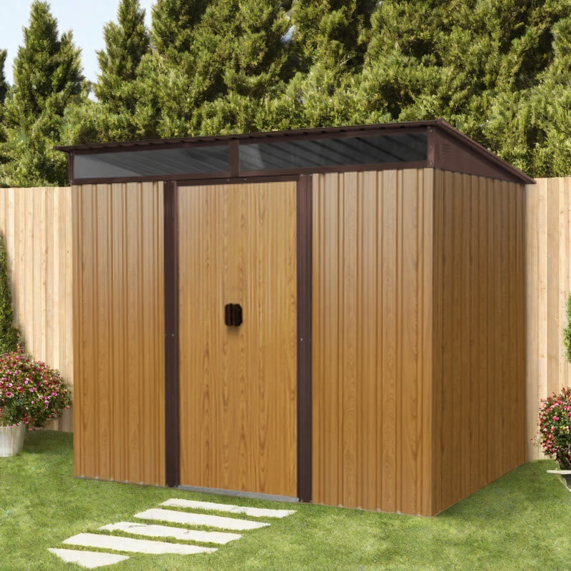 Coffee 8ft X 6ft Outdoor Metal Storage Shed