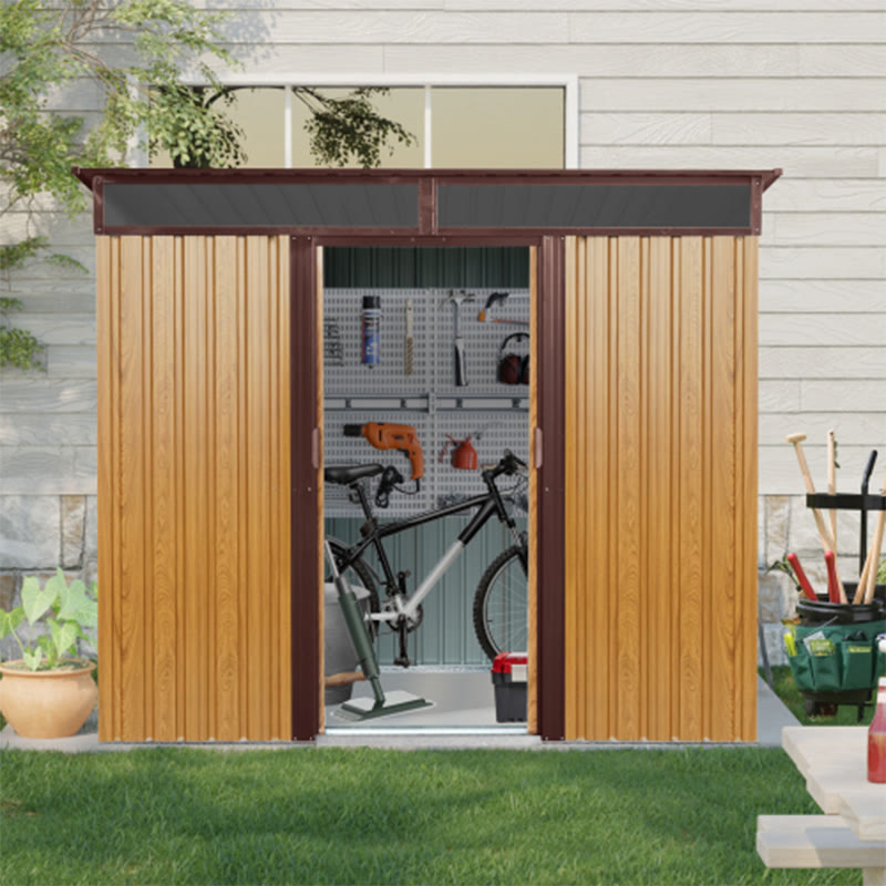 Coffee 8ft X 6ft Outdoor Metal Storage Shed