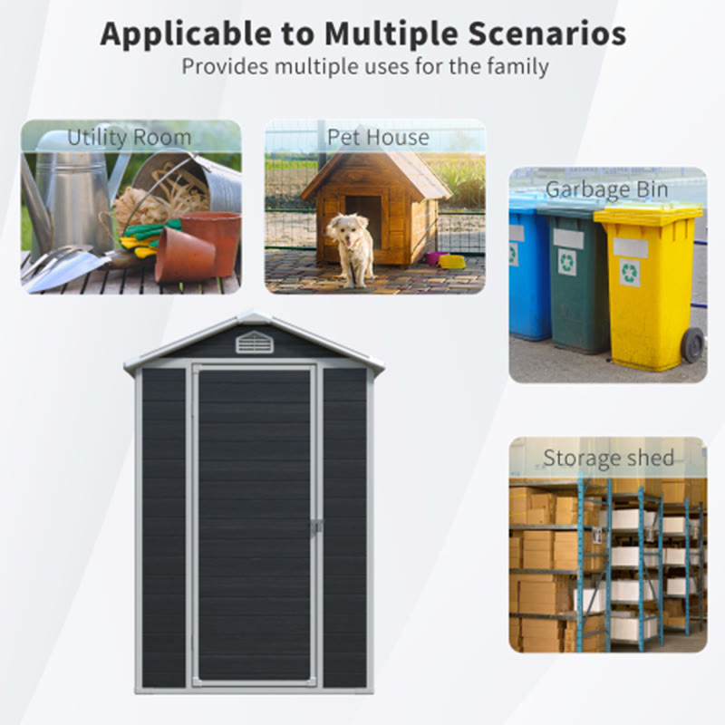 4x6ft Resin Outdoor Storage Shed - image 5