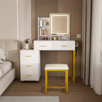 Makeup Vanity With Led Lights&3 Color - 31.5"L x 15.75"W x 53.15"H - image 0