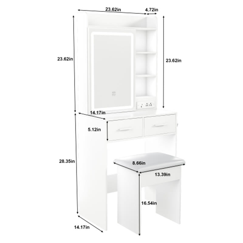 Small Makeup Vanity Desk With Mirror - image 10