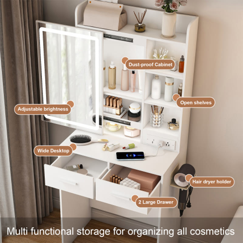 Small Makeup Vanity Desk With Mirror - image 6