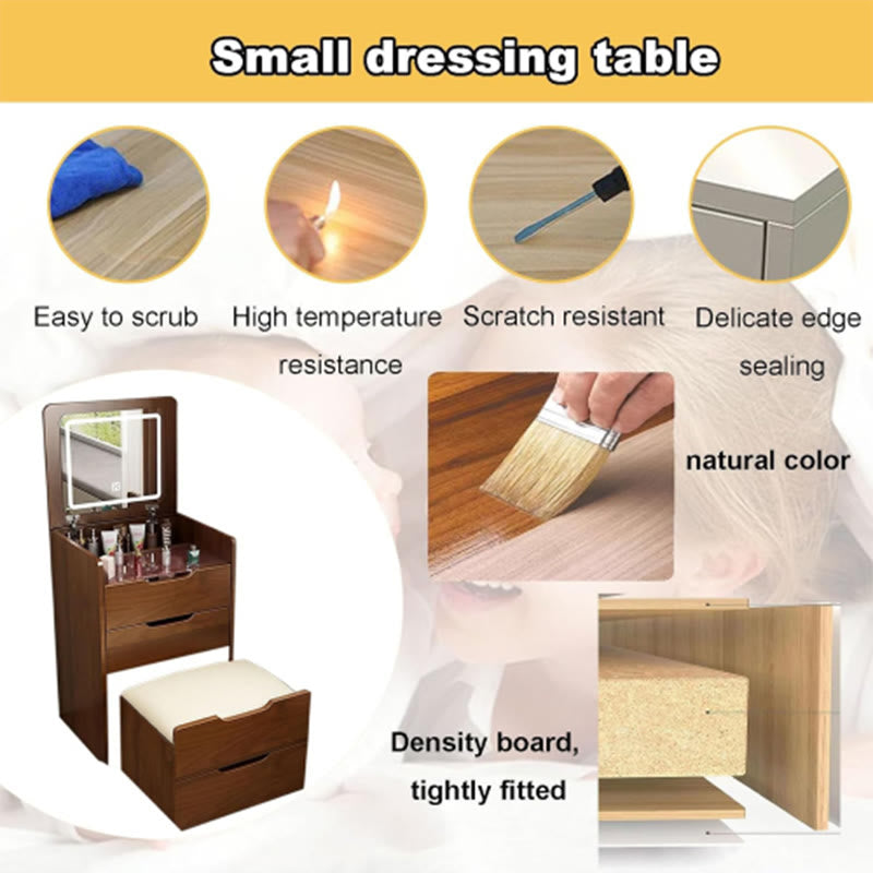 Walnut Vanity Desk With Plip Top Mirror - image 4