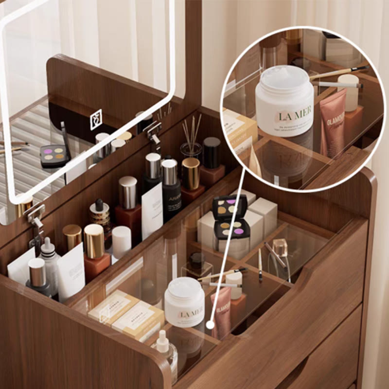 Walnut Vanity Desk With Plip Top Mirror - image 10