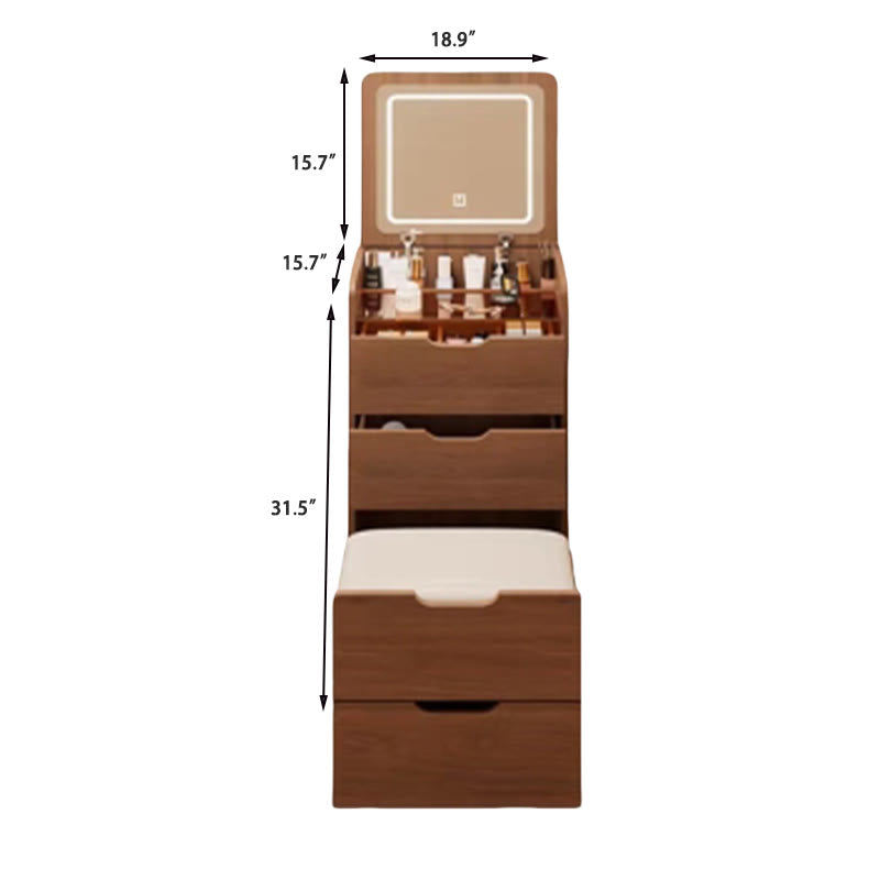 Walnut Vanity Desk With Plip Top Mirror - image 11