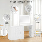 59" Makeup Vanity Desk With Mirror - image 4