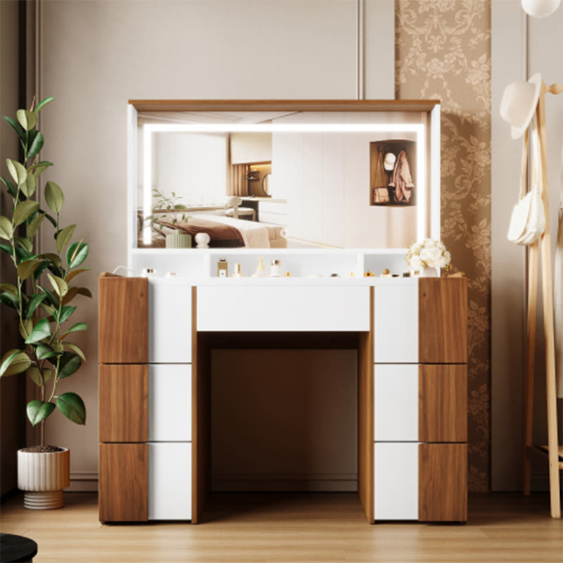 44.4" Vanity Table With Large Lighted Mirror - image 2