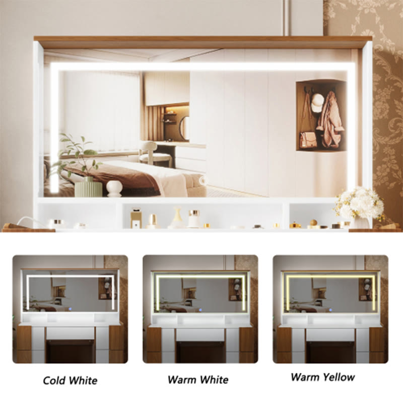 44.4" Vanity Table With Large Lighted Mirror - image 7