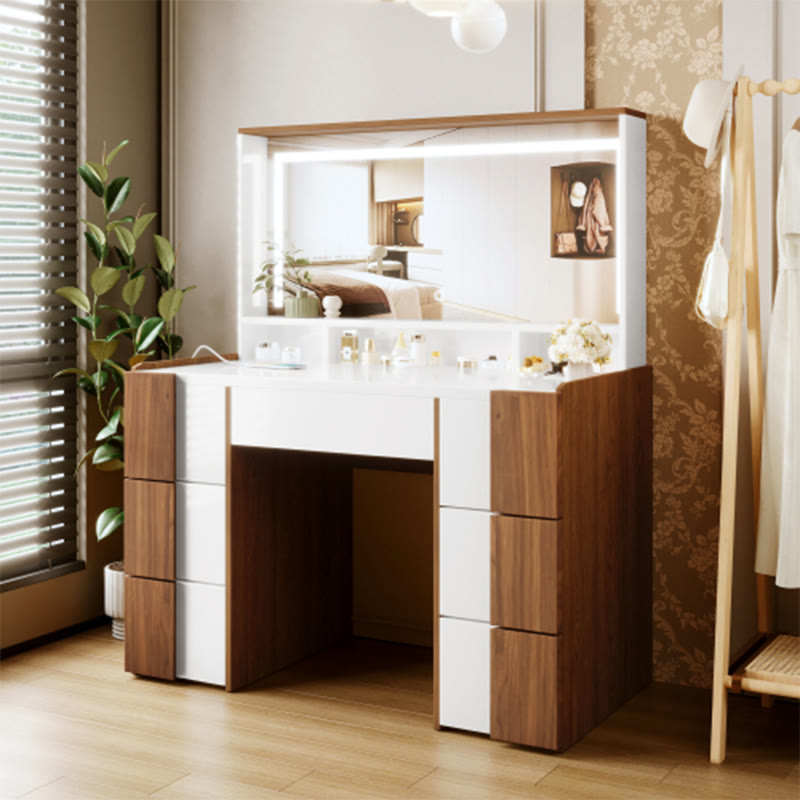 44.4" Vanity Table With Large Lighted Mirror - image 3