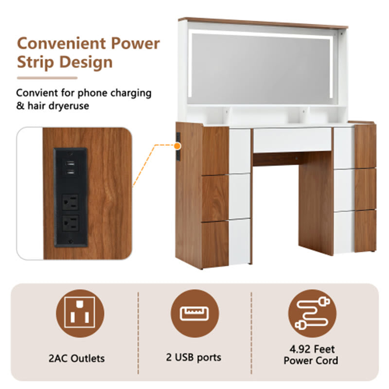 44.4" Vanity Table With Large Lighted Mirror - image 6