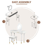 40" Modern Vanity Table Set With Mirror - image 4