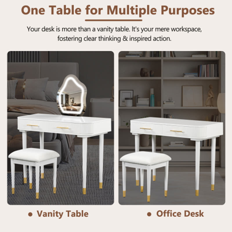 40" Modern Vanity Table Set With Mirror - image 5