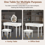 40" Modern Vanity Table Set With Mirror - image 5