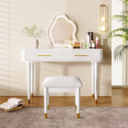 40" Modern Vanity Table Set With Mirror - 40"L x 17"W x 51"H - image 0