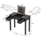 Elegant Black Vanity Table With Led Lights - image 12