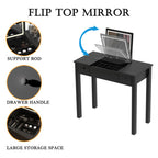 Elegant Black Vanity Table With Led Lights - image 10