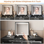 Elegant Black Vanity Table With Led Lights - image 8